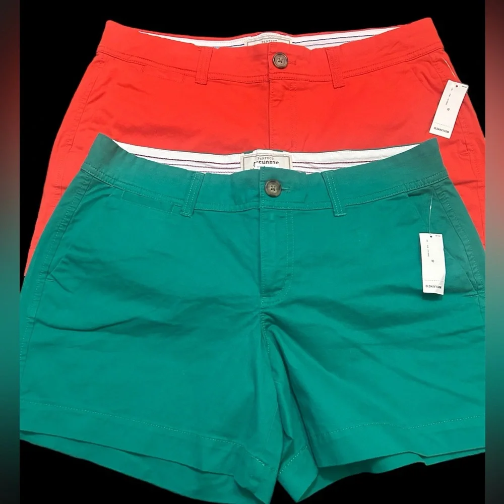 Old Navy Perfect 5” Shorts Bundle Women Sz 10 - Picture 1 of 8